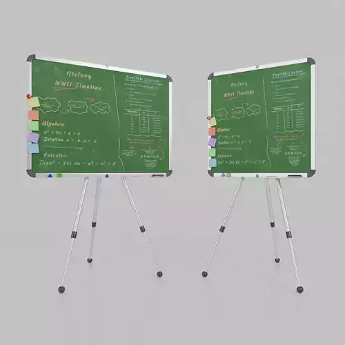 Classroom Blackboards Duo - Customizable Writing Boards 3D Model Collection