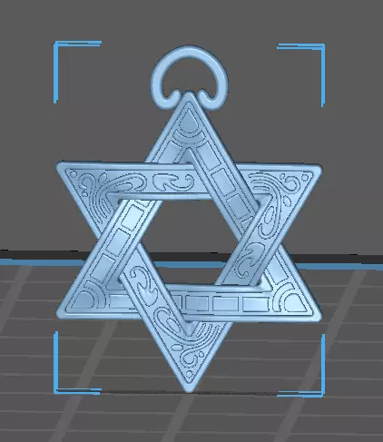 estrela de Davi com 4-2 gramas em ouro 3D print model