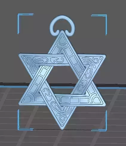 estrela de Davi com 4-2 gramas em ouro