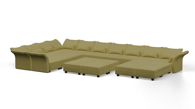 yellow sofa 3D model