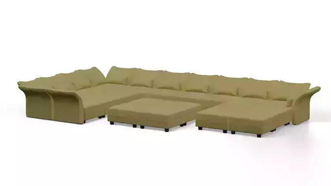 yellow sofa 3D model
