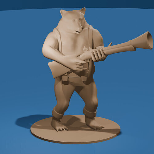 Bearman with a Banjo Character Animation3D Model Showcase 3D print model