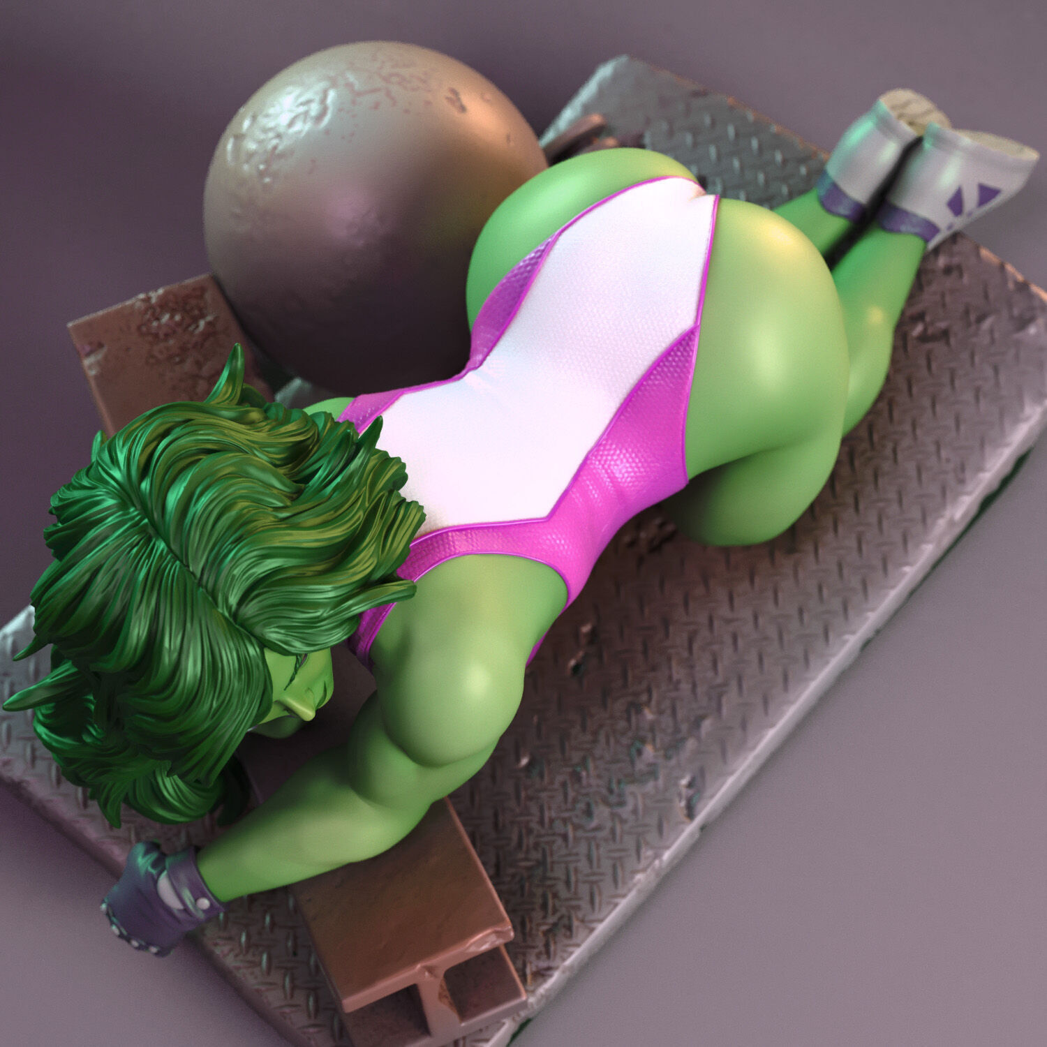 She Hulk as a pinup model 3D print model_6