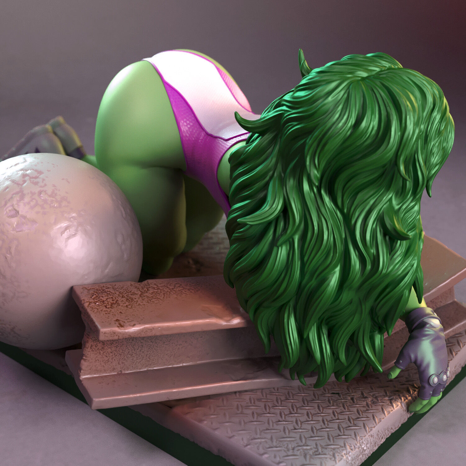 She Hulk as a pinup model 3D print model_2
