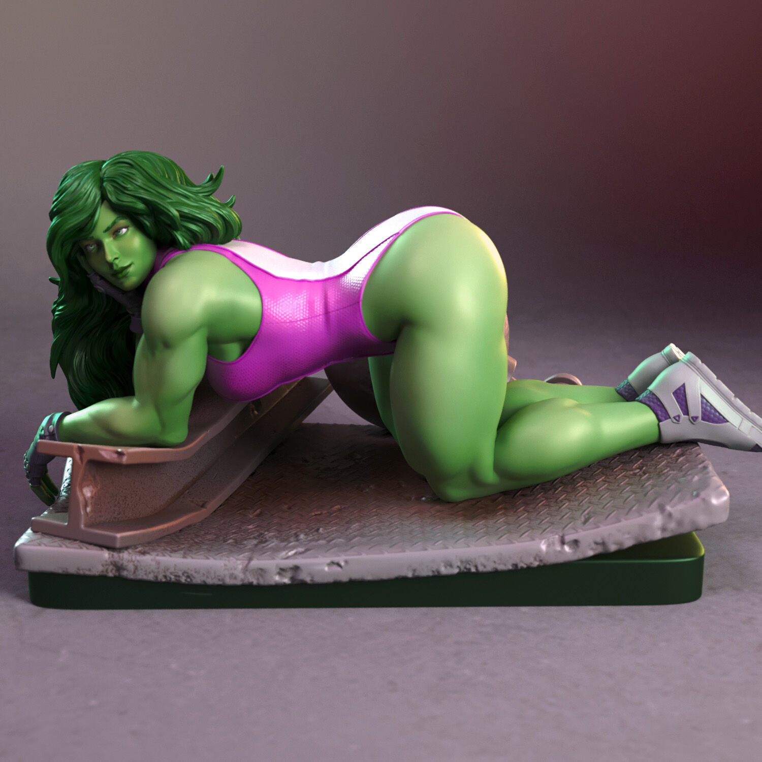 She Hulk as a pinup model 3D print model_5