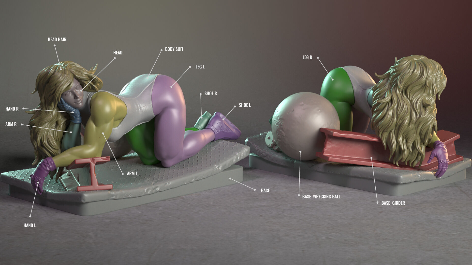 She Hulk as a pinup model 3D print model_11