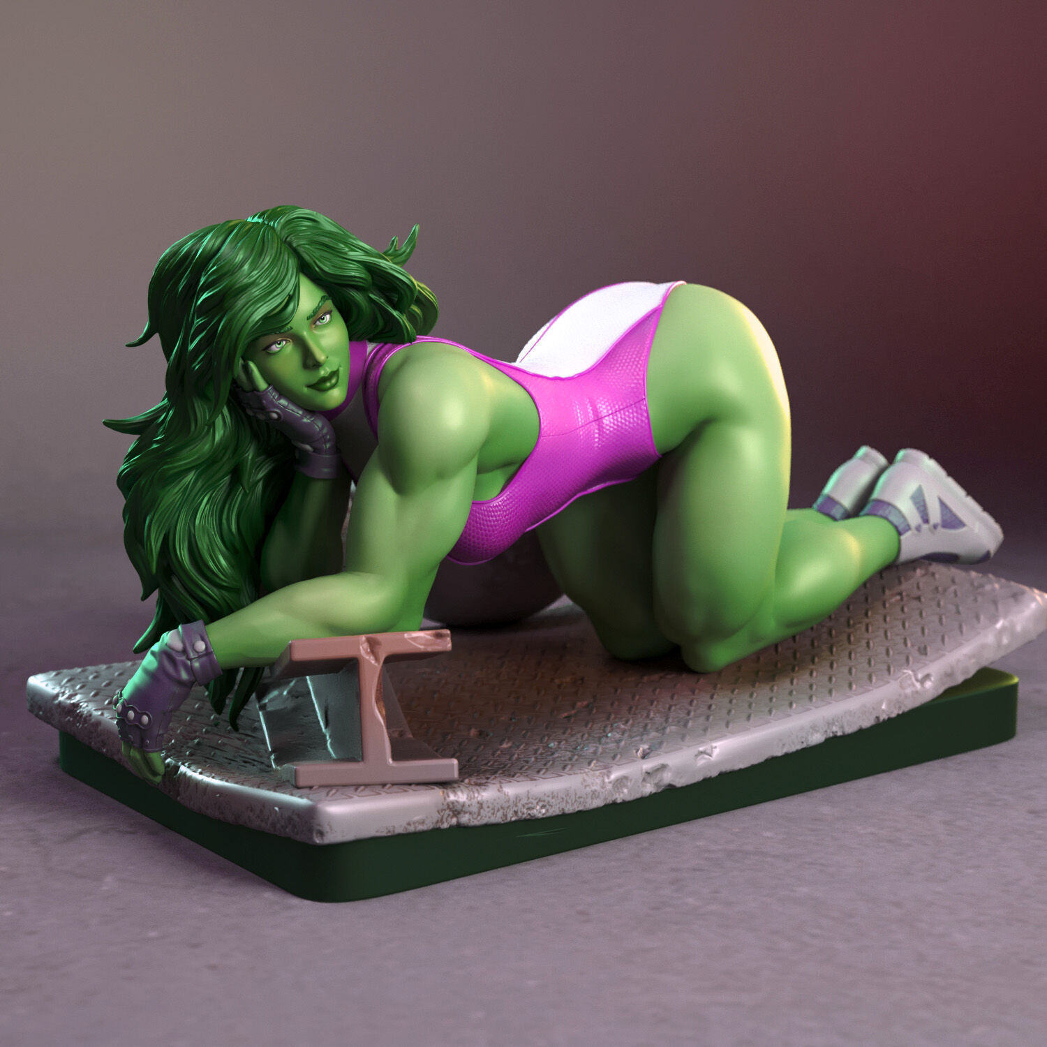 She Hulk as a pinup model 3D print model_7