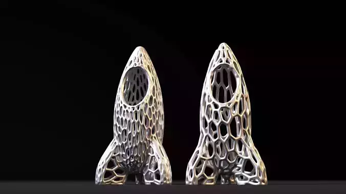 Rocket Voronoi 3D print model