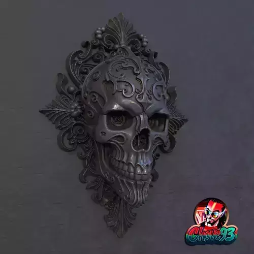 Gothic Skull Wall Mount -3dprint-stl 3D print model