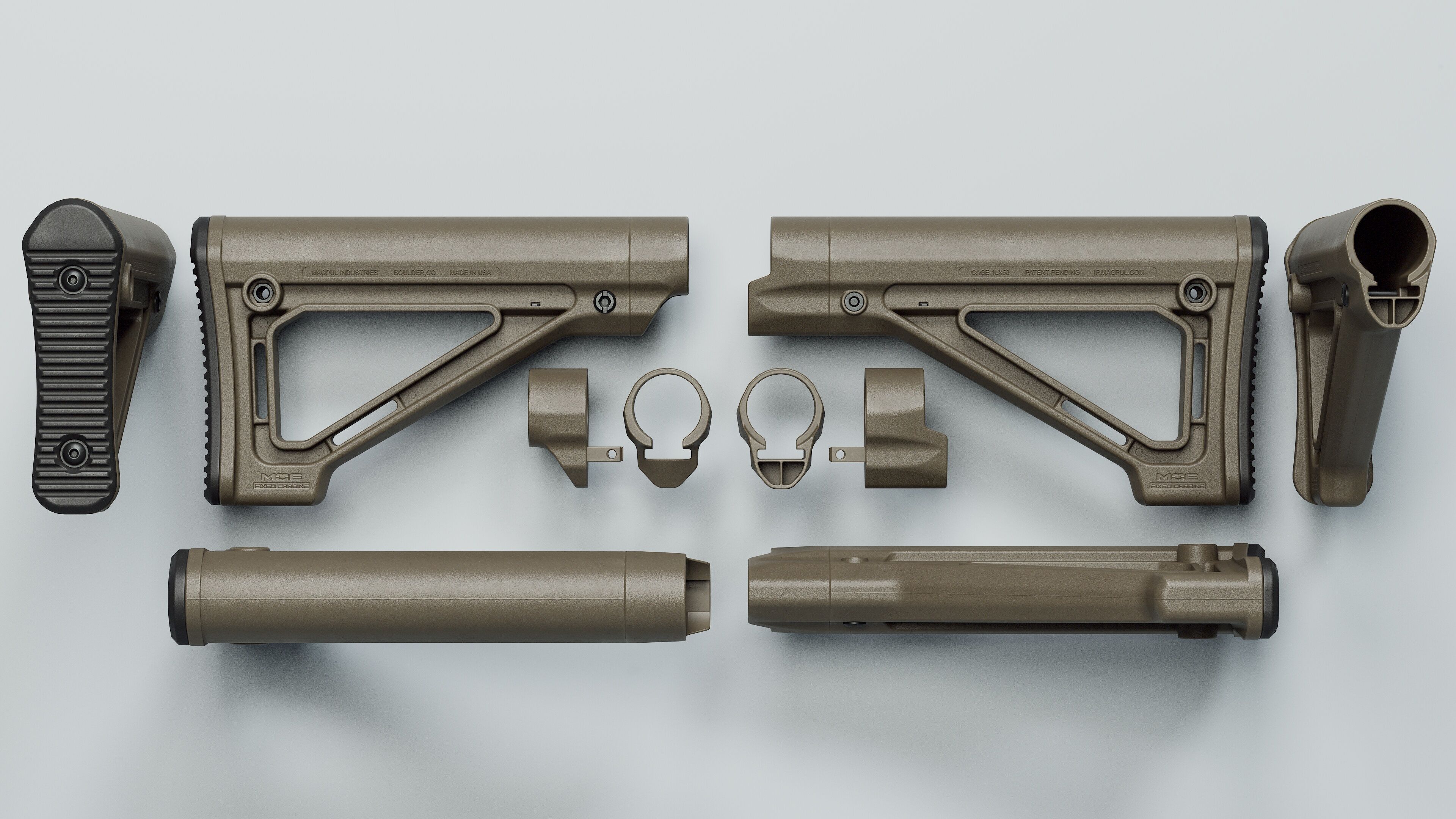 MOE Fixed Carbine Stock - Replica Low-poly 3D model_2