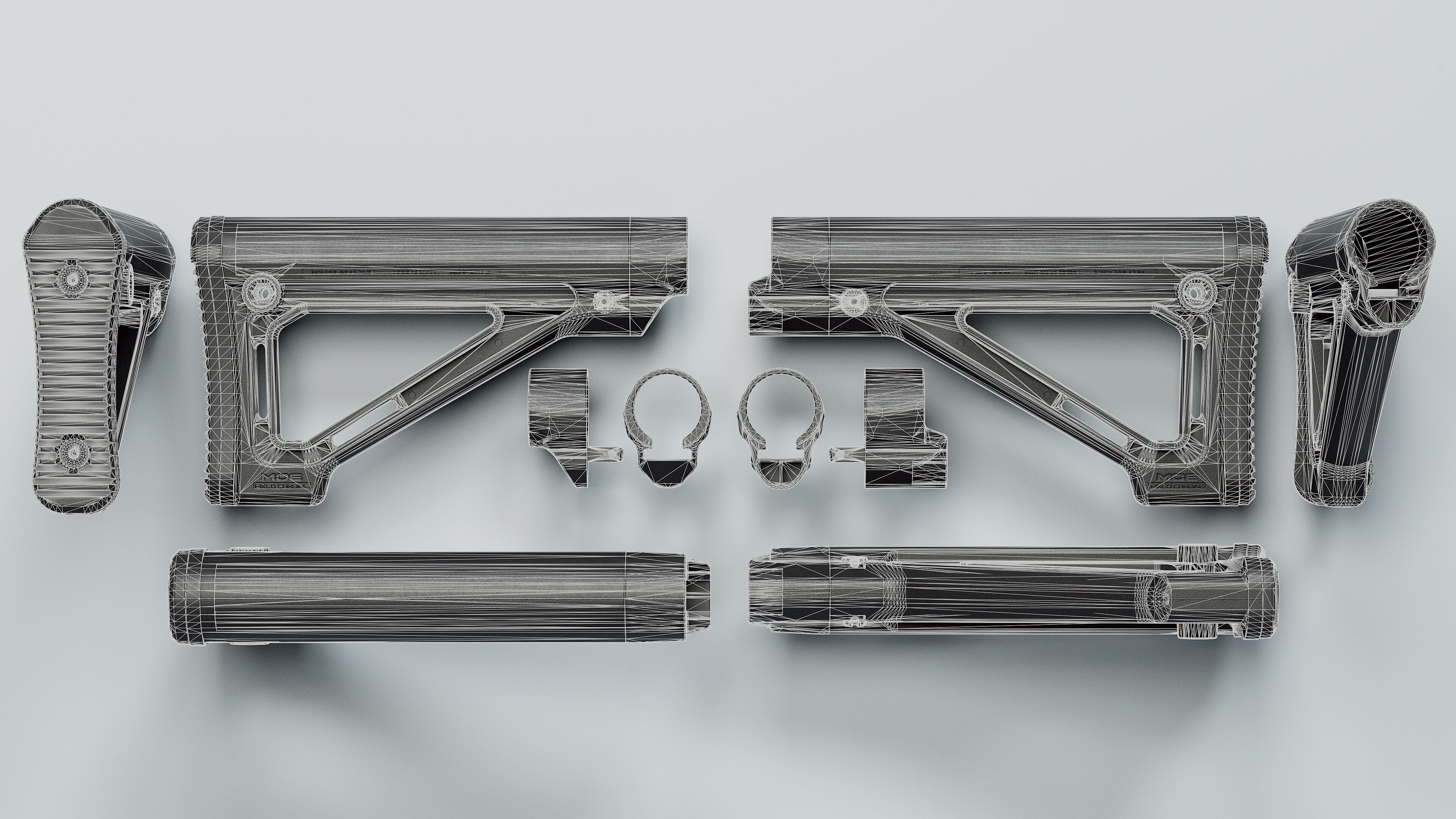 MOE Fixed Carbine Stock - Replica Low-poly 3D model_23