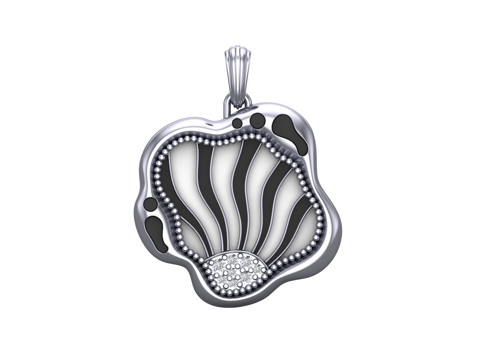 Elements of Sunrise Enamel Pendant Necklace 3D stl 3dm Design 3D print model_10