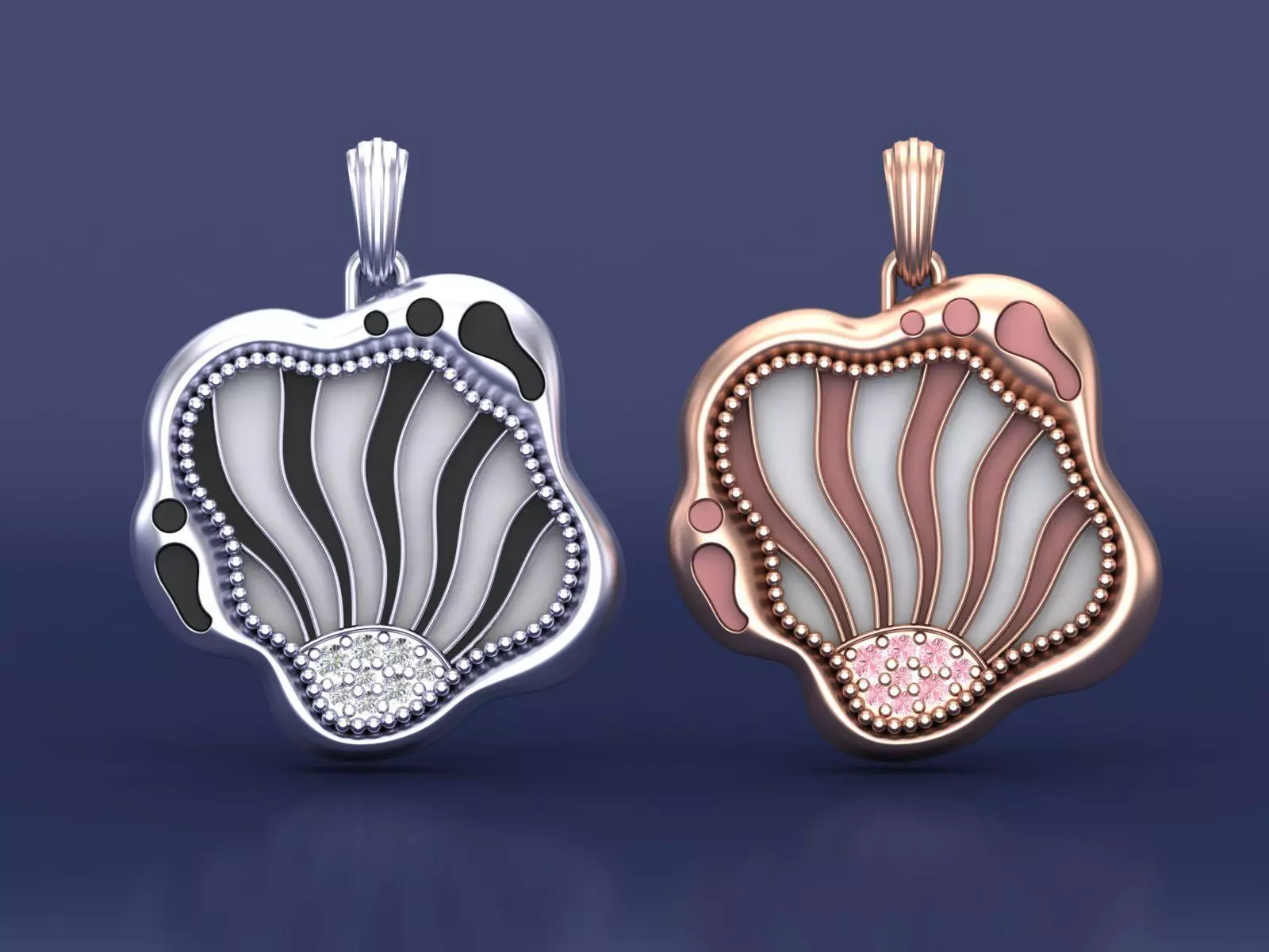 Elements of Sunrise Enamel Pendant Necklace 3D stl 3dm Design 3D print model_0