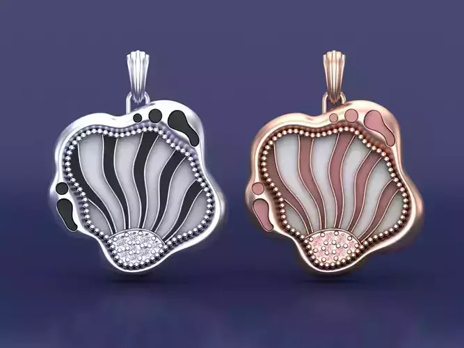 Elements of Sunrise Enamel Pendant Necklace 3D stl 3dm Design 3D print model Elements of Sunrise Enamel Pendant Necklace 3D stl 3dm Design 3D print model