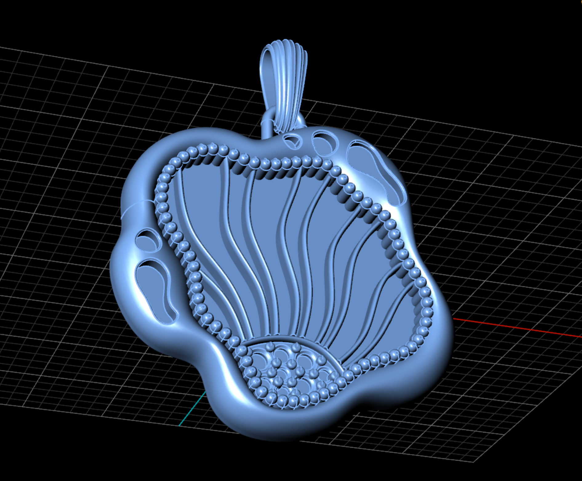 Elements of Sunrise Enamel Pendant Necklace 3D stl 3dm Design 3D print model_9