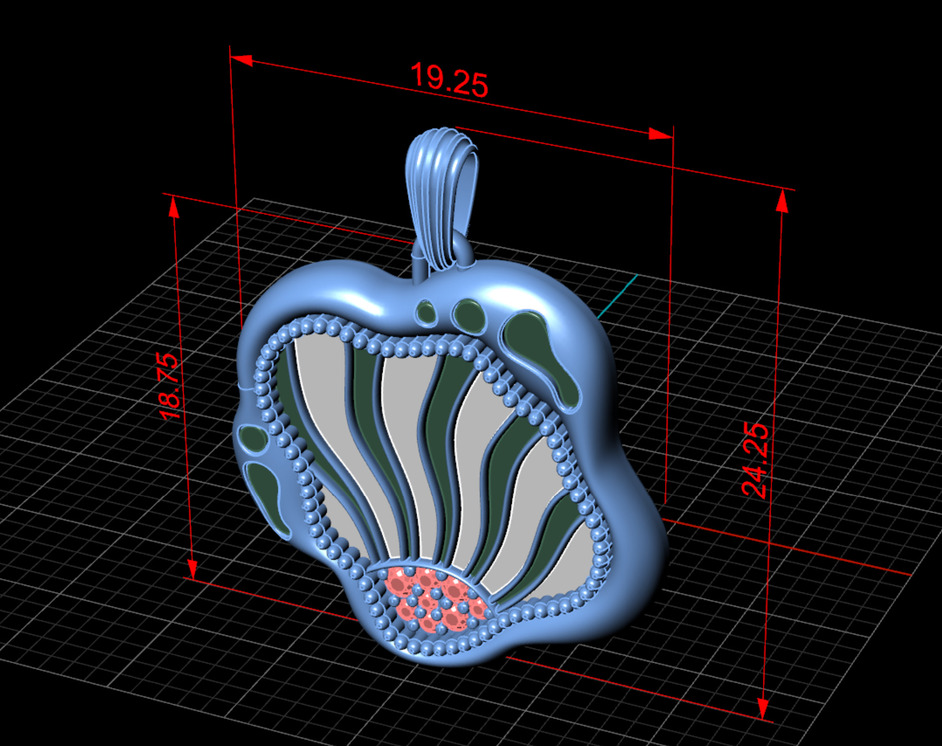 Elements of Sunrise Enamel Pendant Necklace 3D stl 3dm Design 3D print model_5
