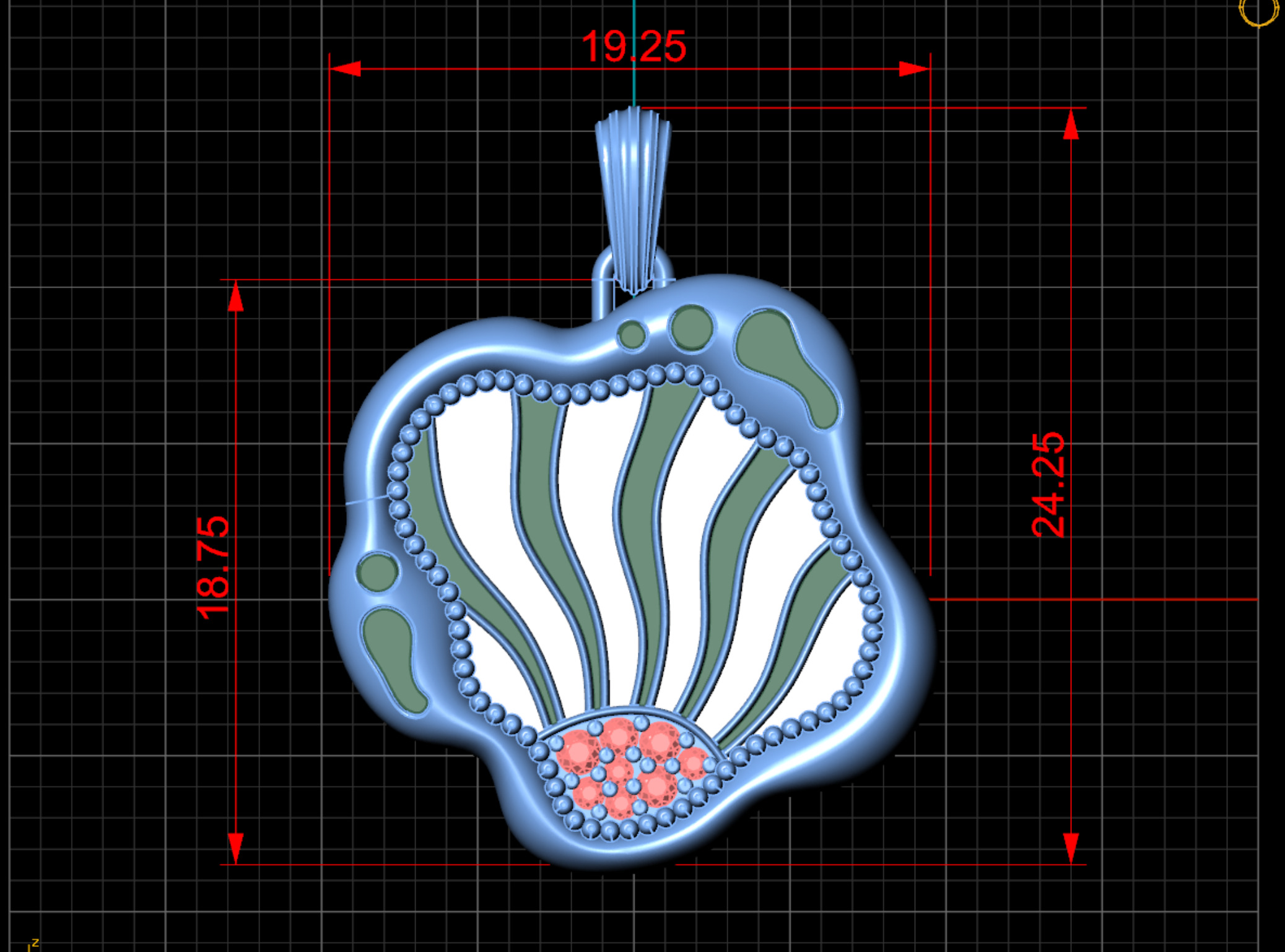 Elements of Sunrise Enamel Pendant Necklace 3D stl 3dm Design 3D print model_3