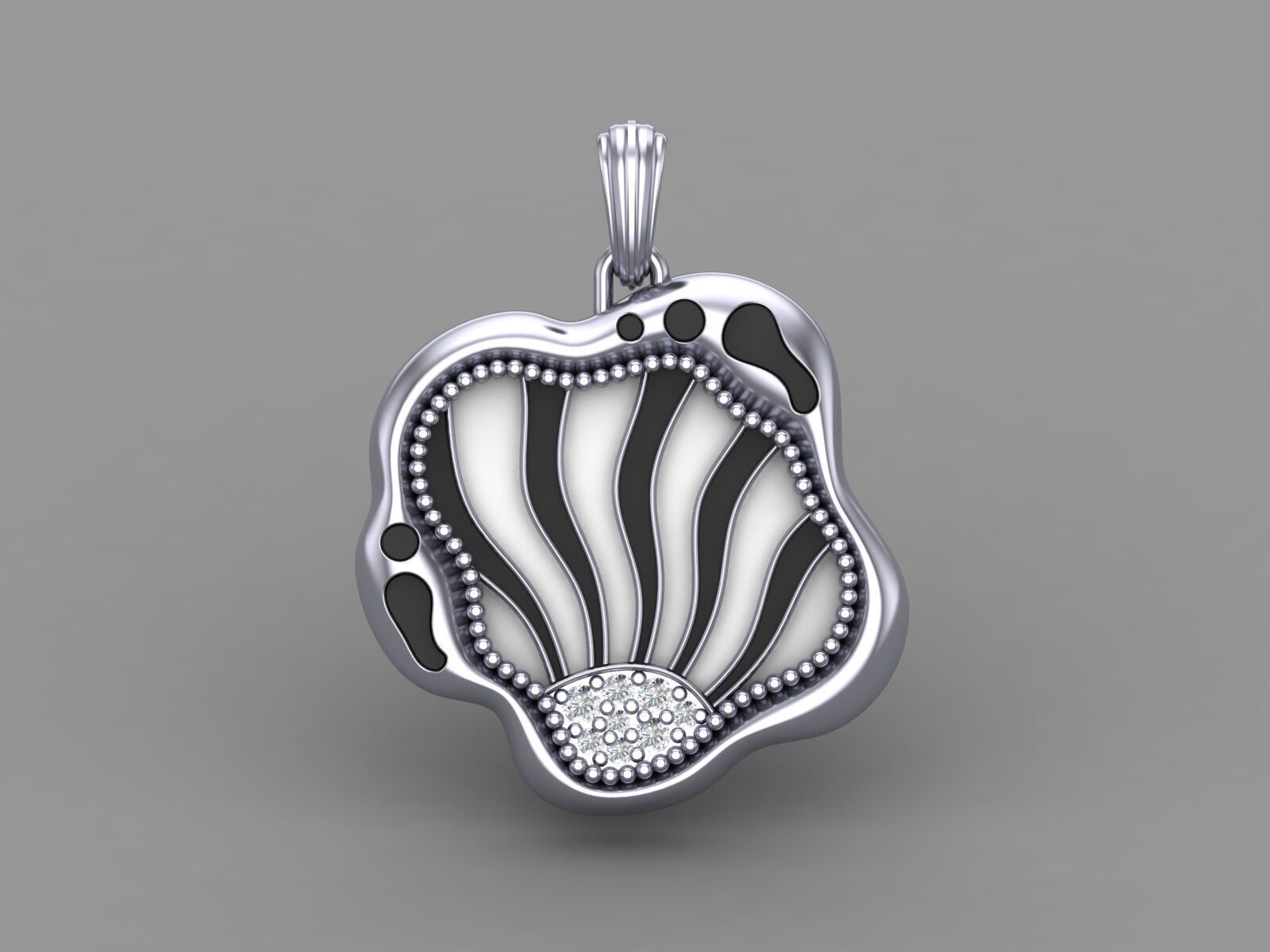 Elements of Sunrise Enamel Pendant Necklace 3D stl 3dm Design 3D print model_1