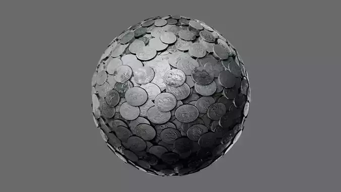 Realistic US Quarter Coins Seamless PBR Material