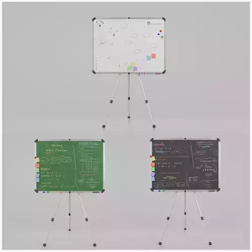 Professional Rectangular Trio - Customizable Writing Board Set 3D Model Collection