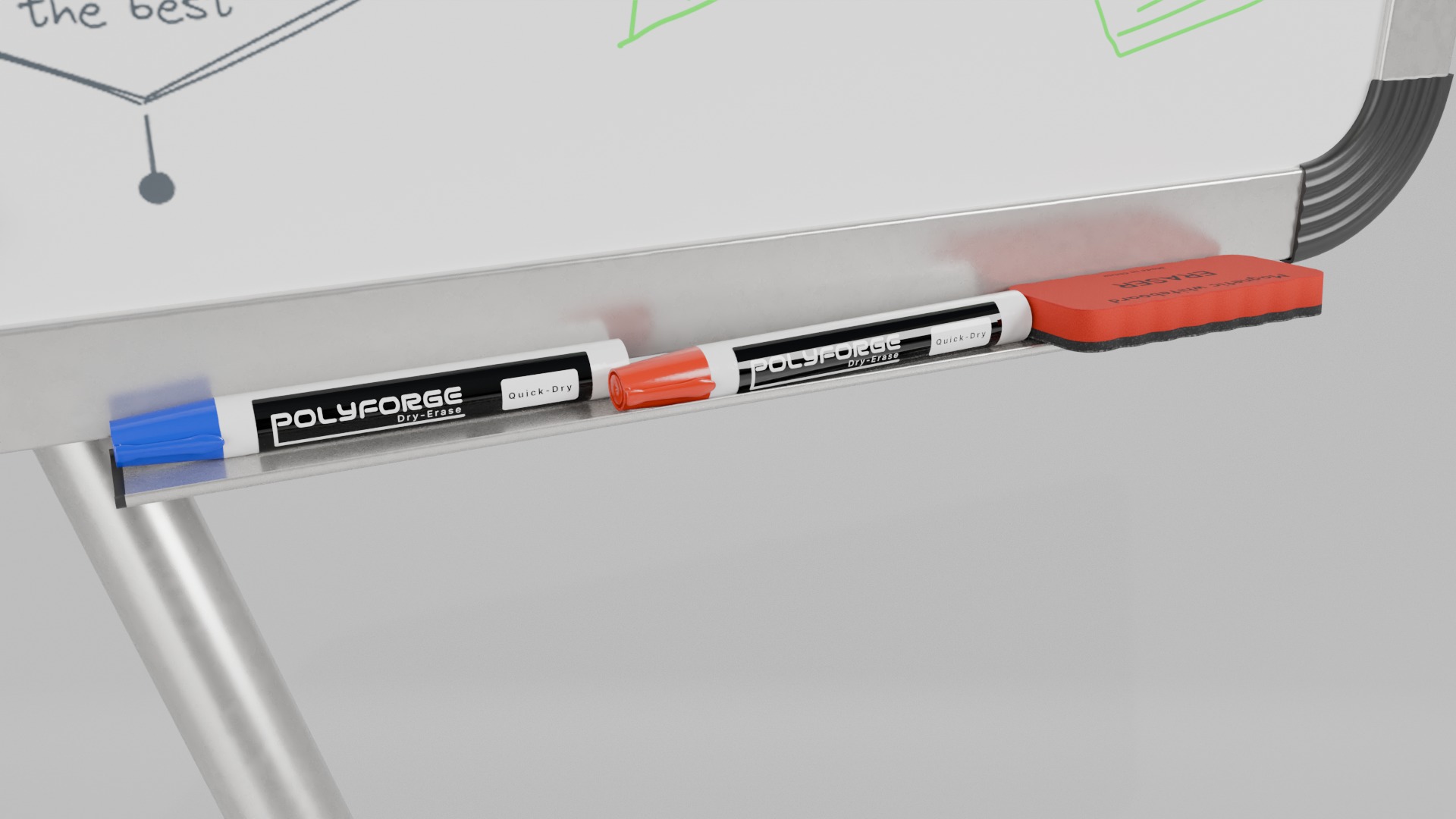 Professional Rectangular Trio - Customizable Writing Board Set 3D Model Collection_19