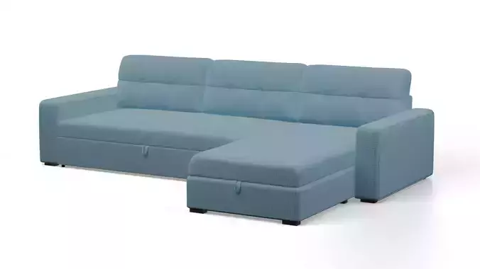 blue fabric 3 seater sofa