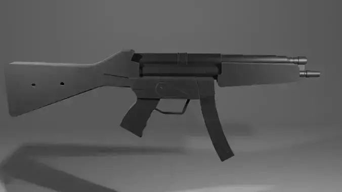 Weapon Mp5 low-polly for mobile indie games 