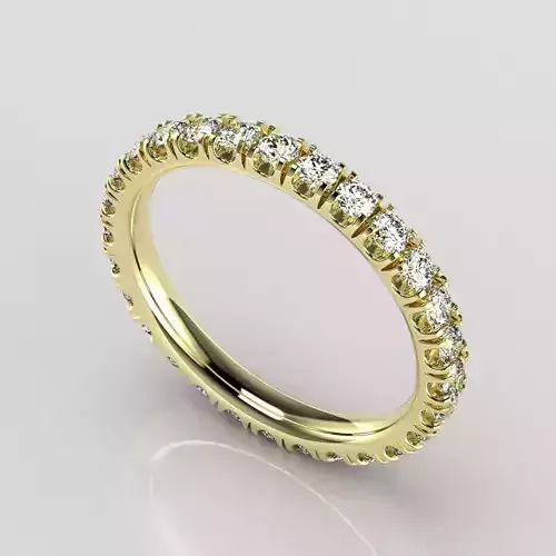 Round U and V cuts Fishtail Band - Eternity Ring  3D print model