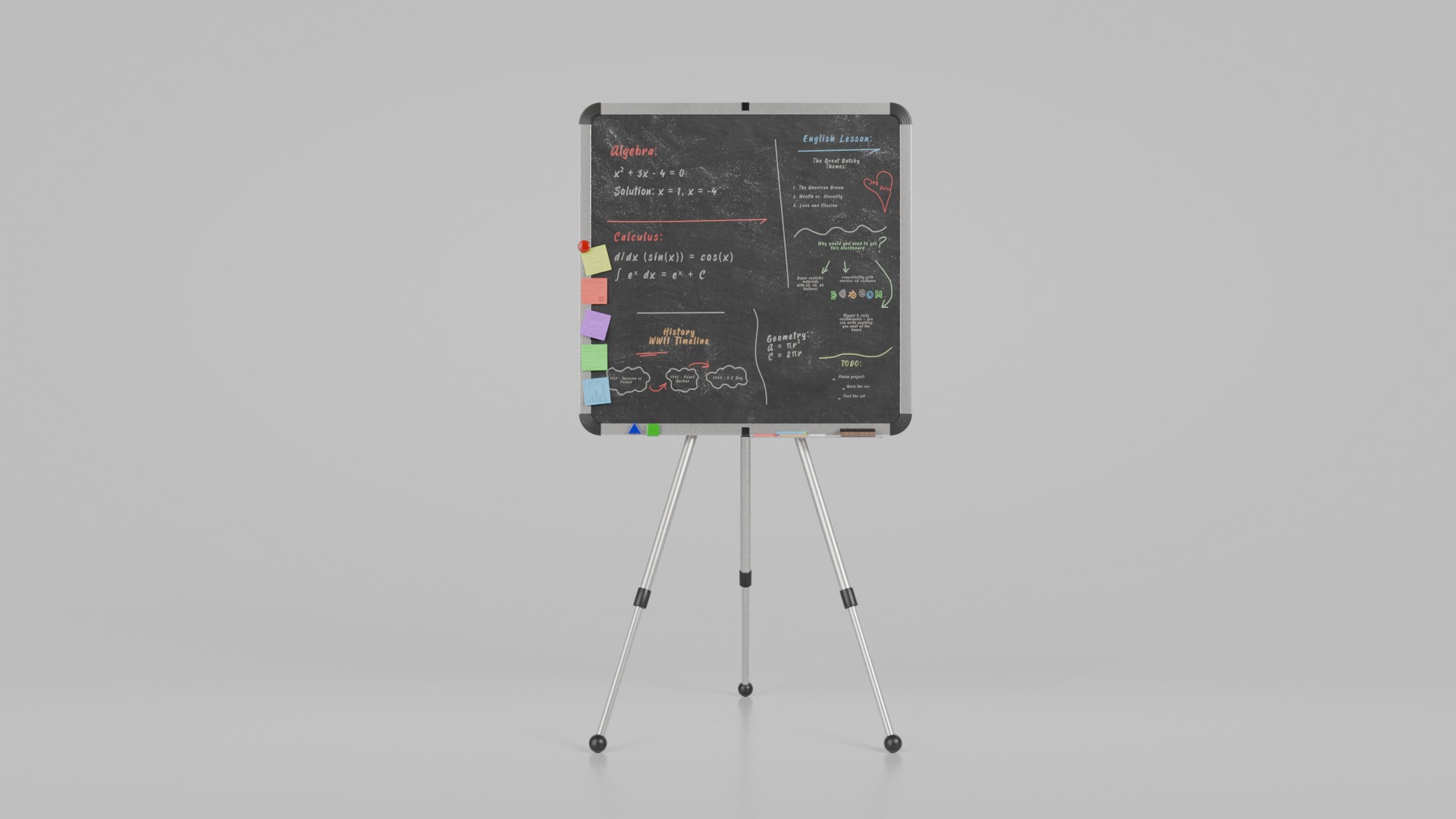 Professional Square Trio - Customizable Writing Board Set 3D Model Collection_4