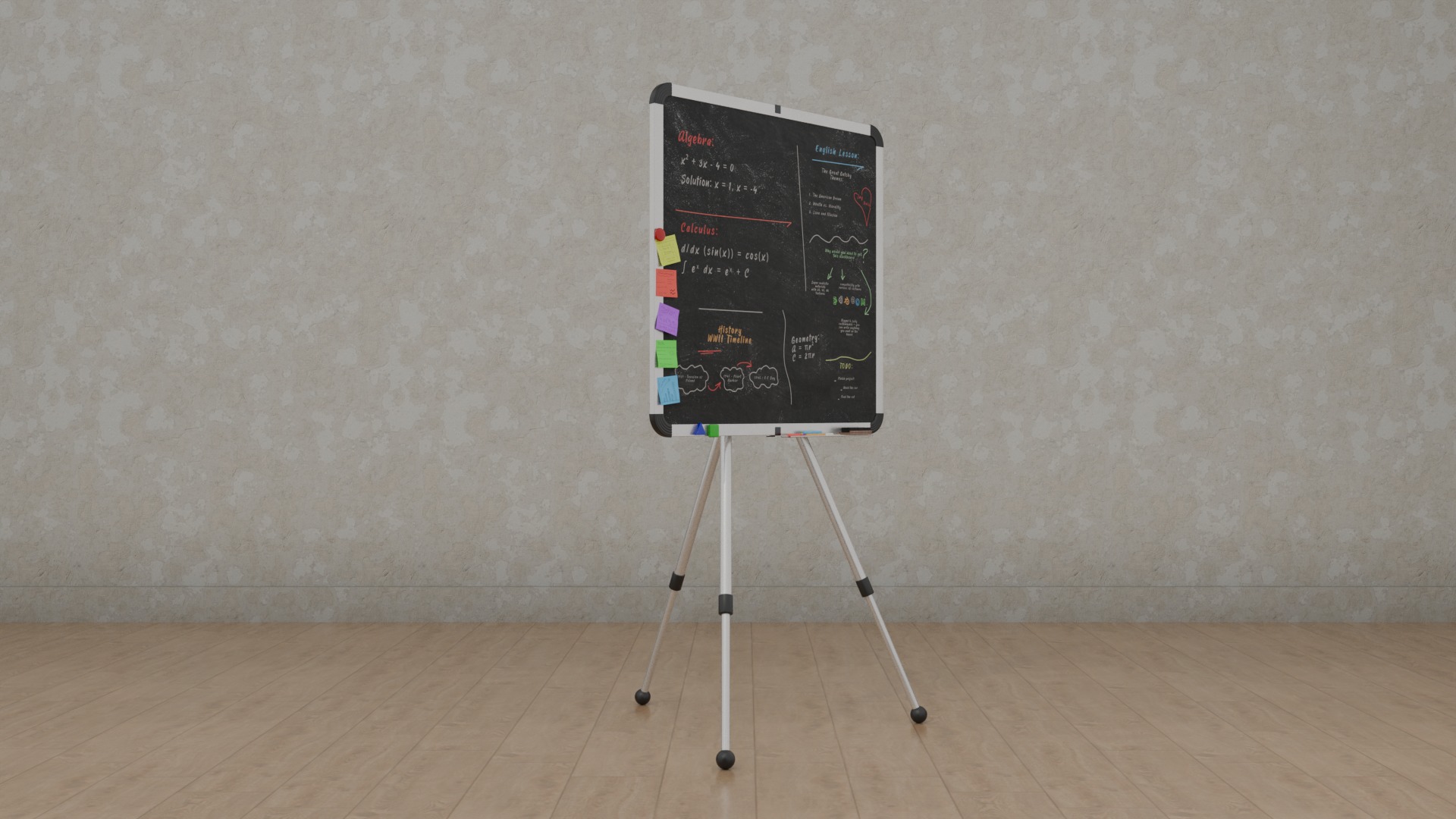 Professional Square Trio - Customizable Writing Board Set 3D Model Collection_6