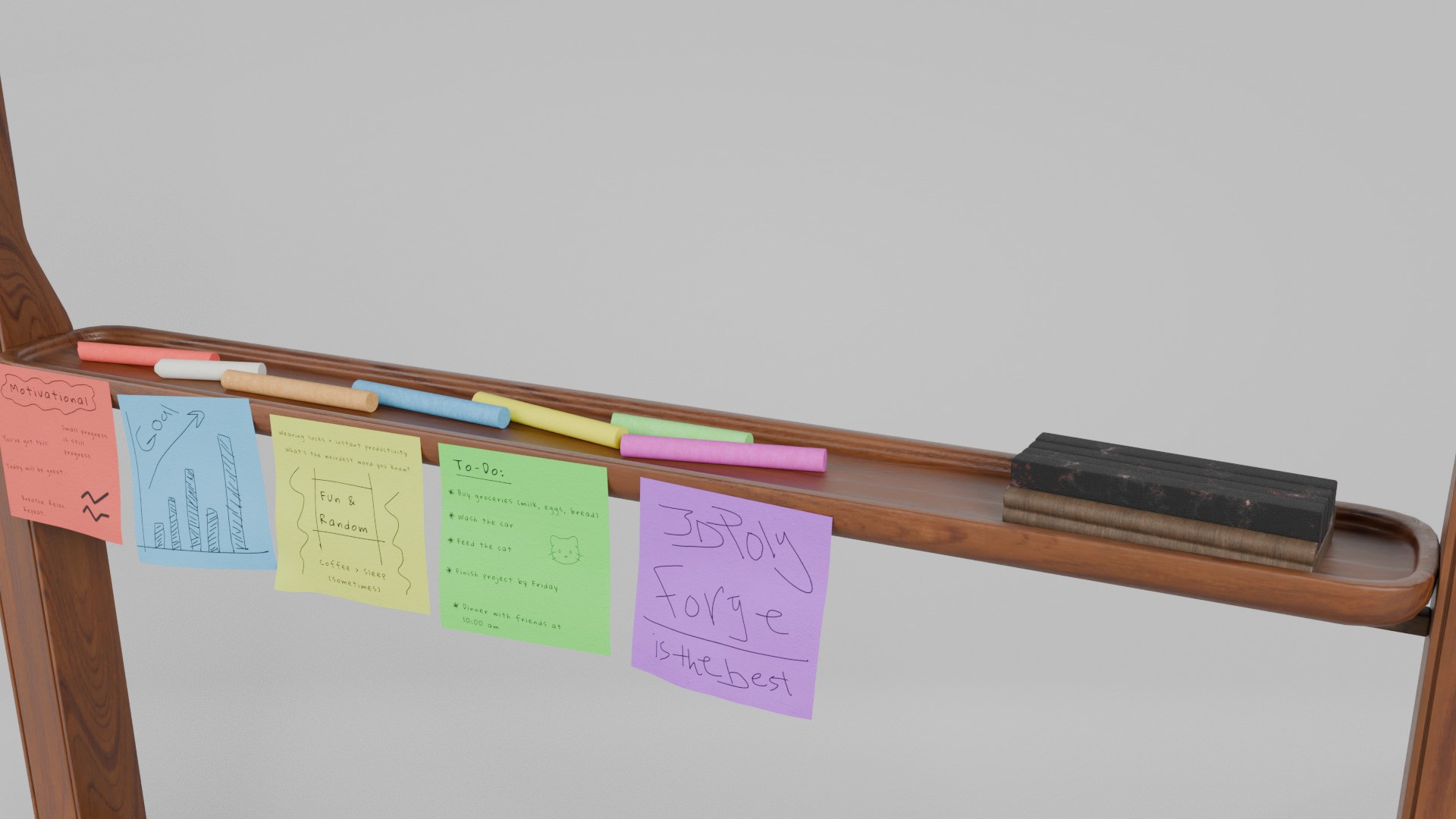 Double-Sided Greenboard Trio - Customizable Writing Boards Set 3D Model Collection_27