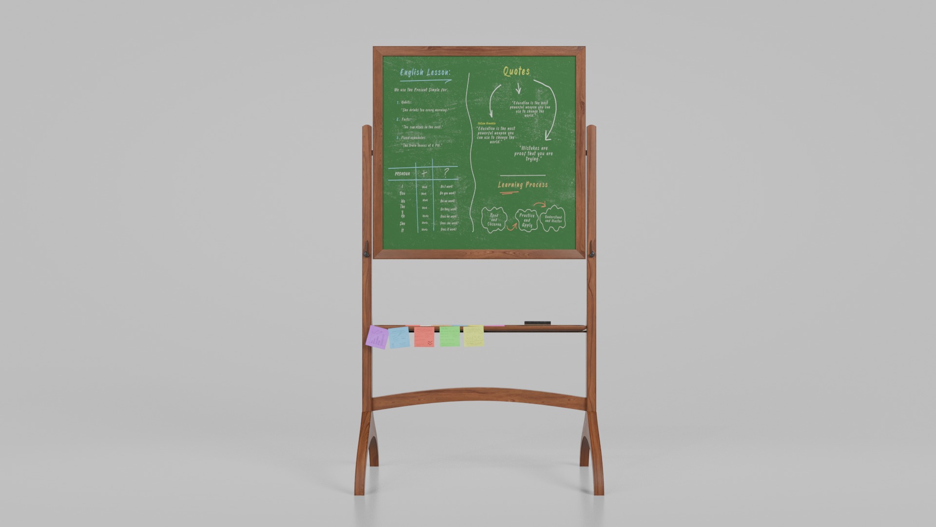 Double-Sided Greenboard Trio - Customizable Writing Boards Set 3D Model Collection_14