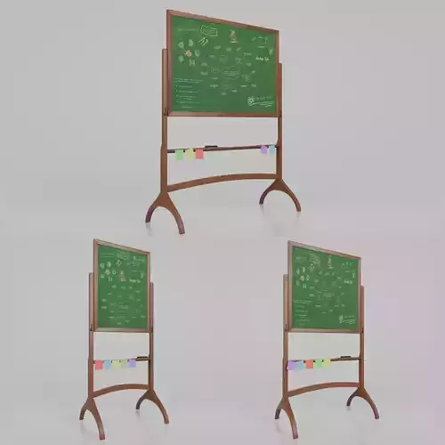 Double-Sided Greenboard Trio - Customizable Writing Boards Set 3D Model Collection
