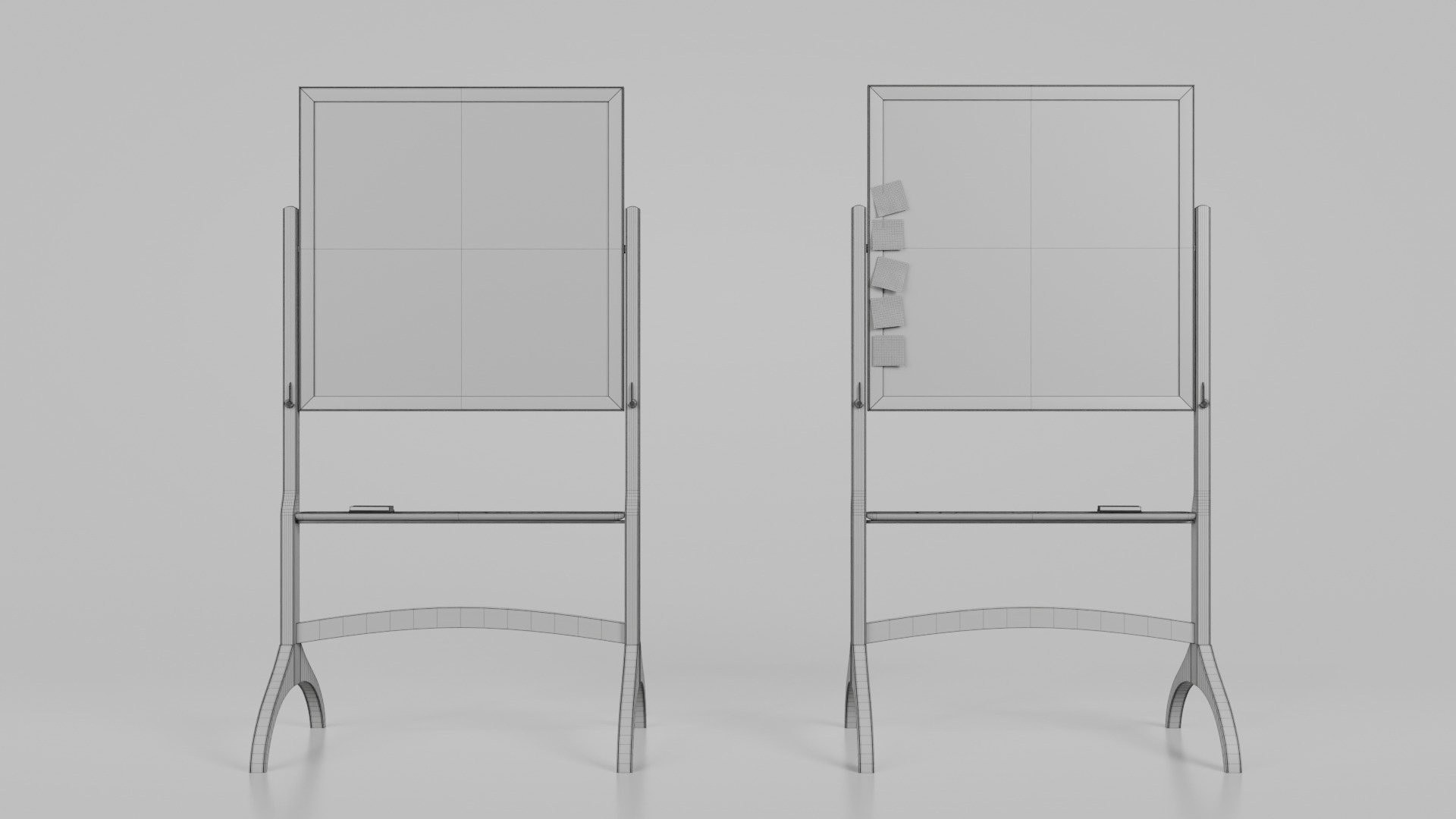 Compact Square Duo - Customizable Double-Sided Chalkboards 3D Model Collection_19