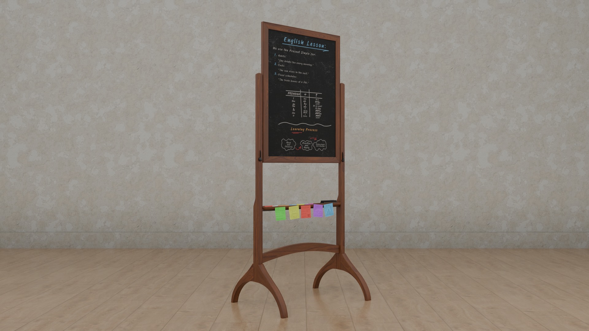 Compact Tall Duo - Customizable Double-Sided Chalkboards 3D Model Collection_13