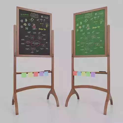 Compact Tall Duo - Customizable Double-Sided Chalkboards 3D Model Collection