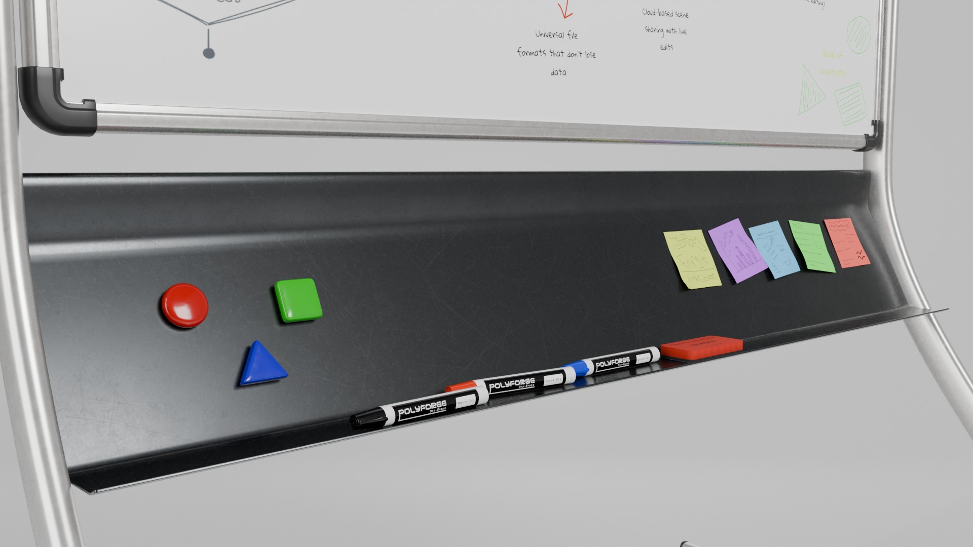 Professional Double-Sided Whiteboard-Customizable Writing Boards 3D Model Collection_19