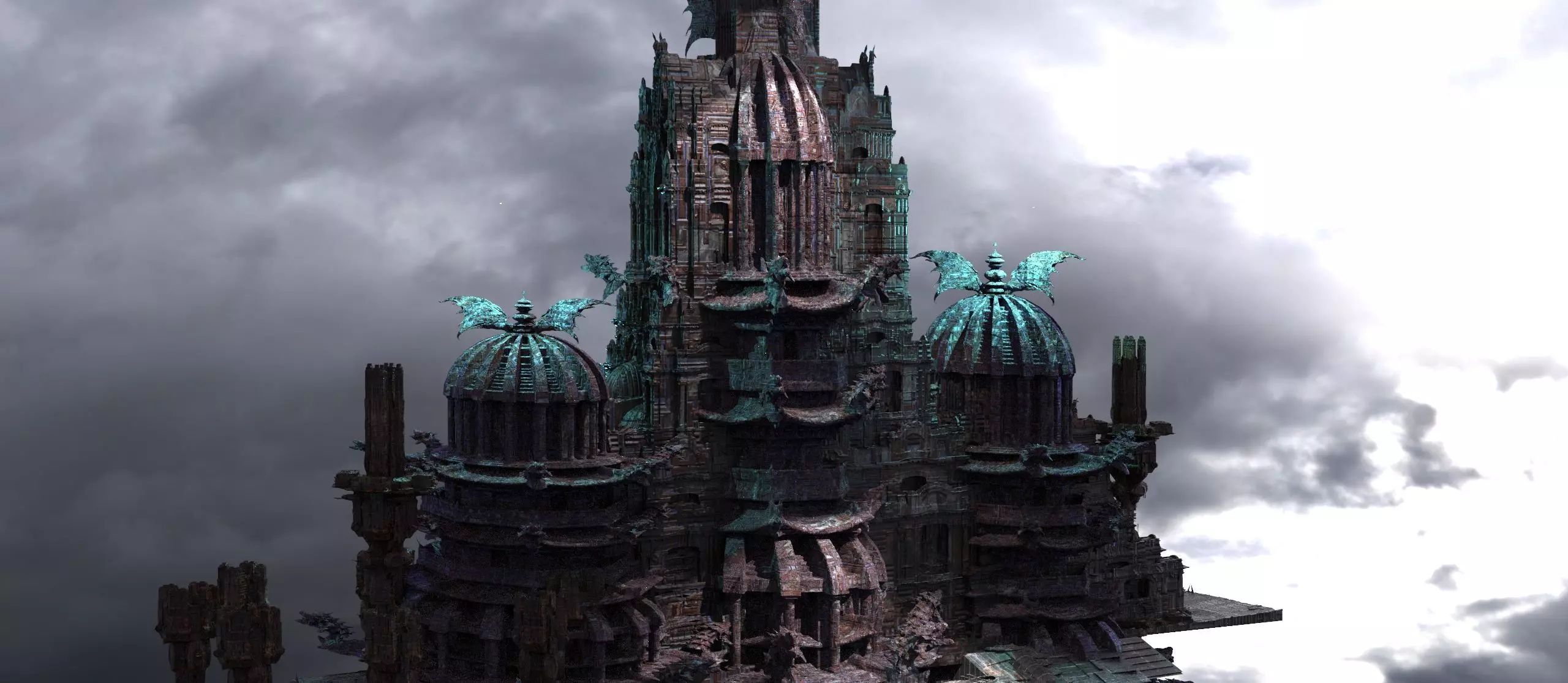 Steampunk Subnautical Realm city extended  3D model_0
