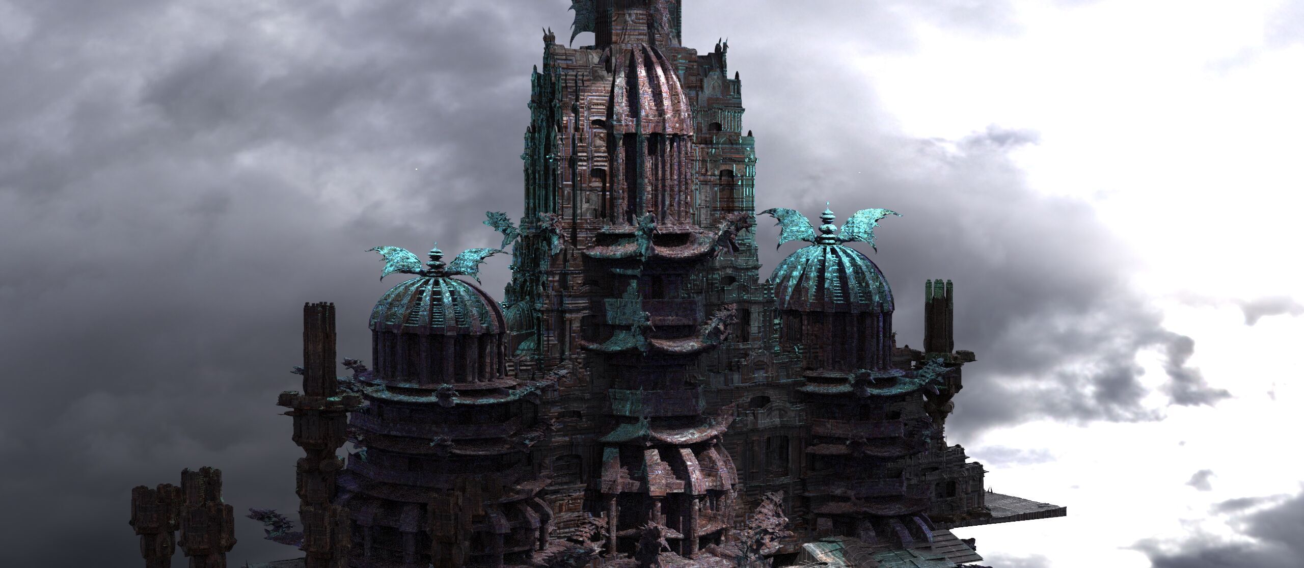 Steampunk Subnautical Realm city extended  3D model_1