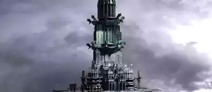 Haunted Halloween crystal mansion tower 2