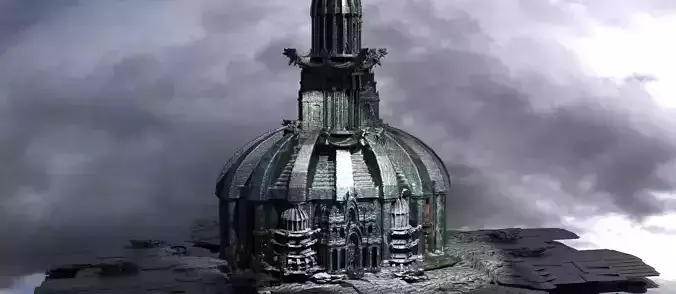 French Halloween crystal mansion tower