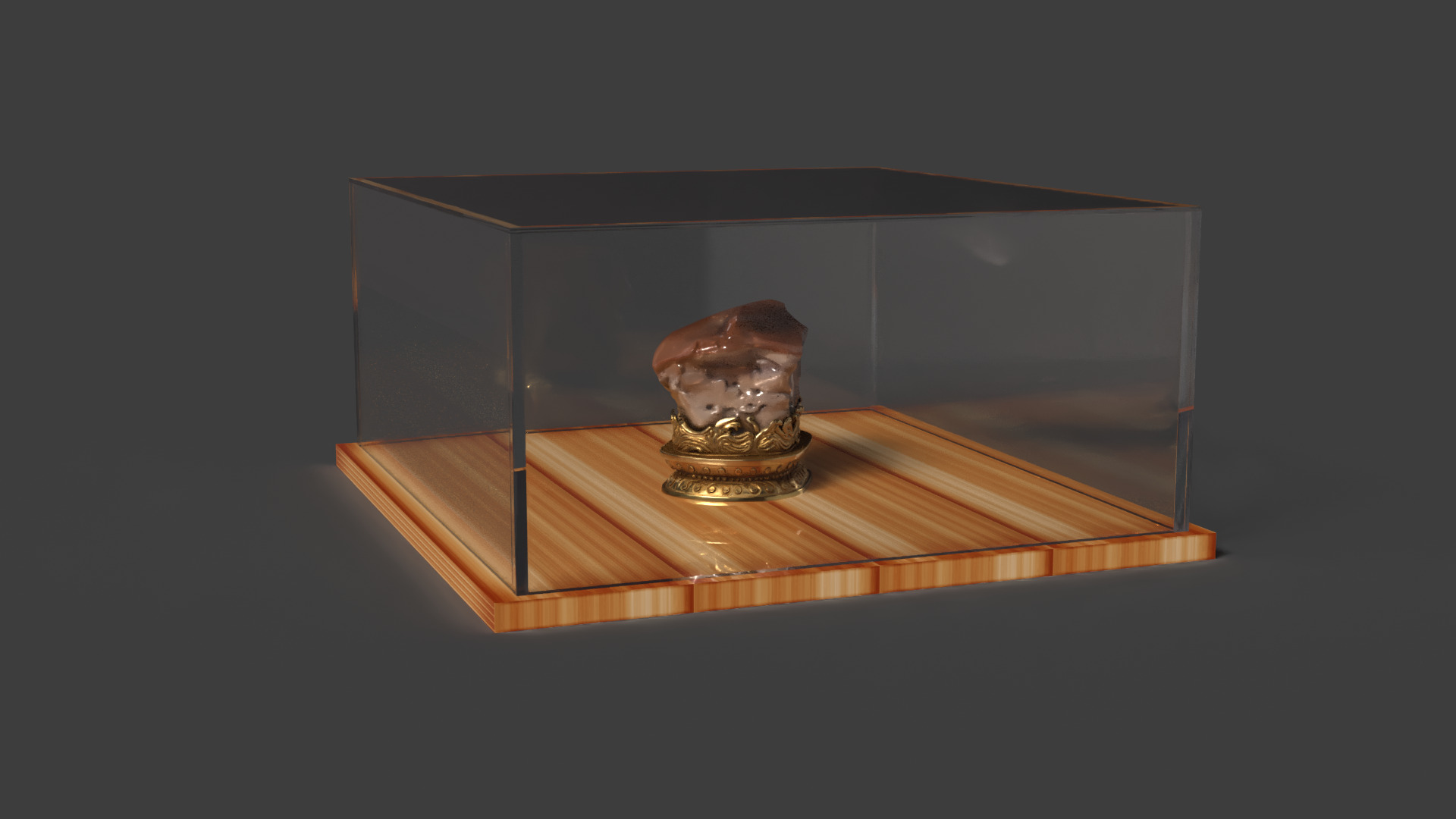 Chinese meat shaped stone figure Low-poly 3D model_3