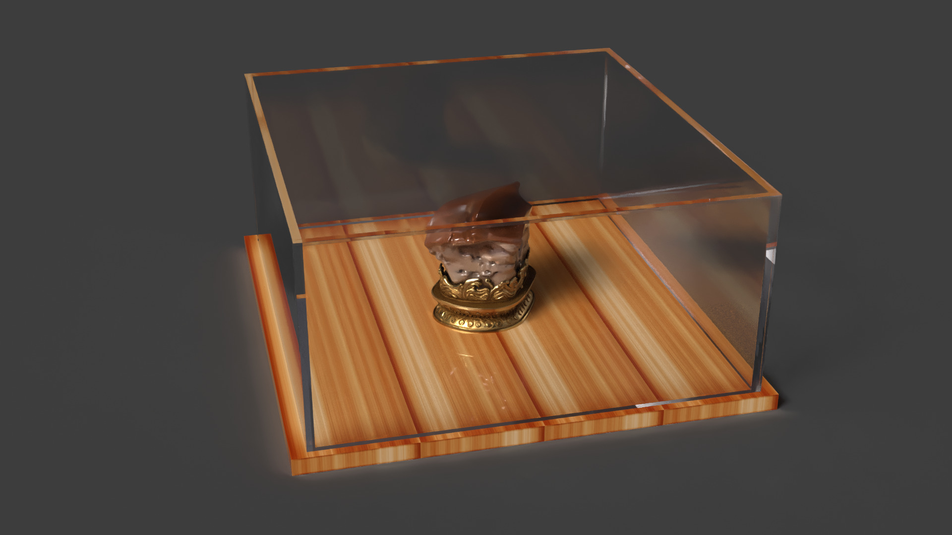 Chinese meat shaped stone figure Low-poly 3D model_2