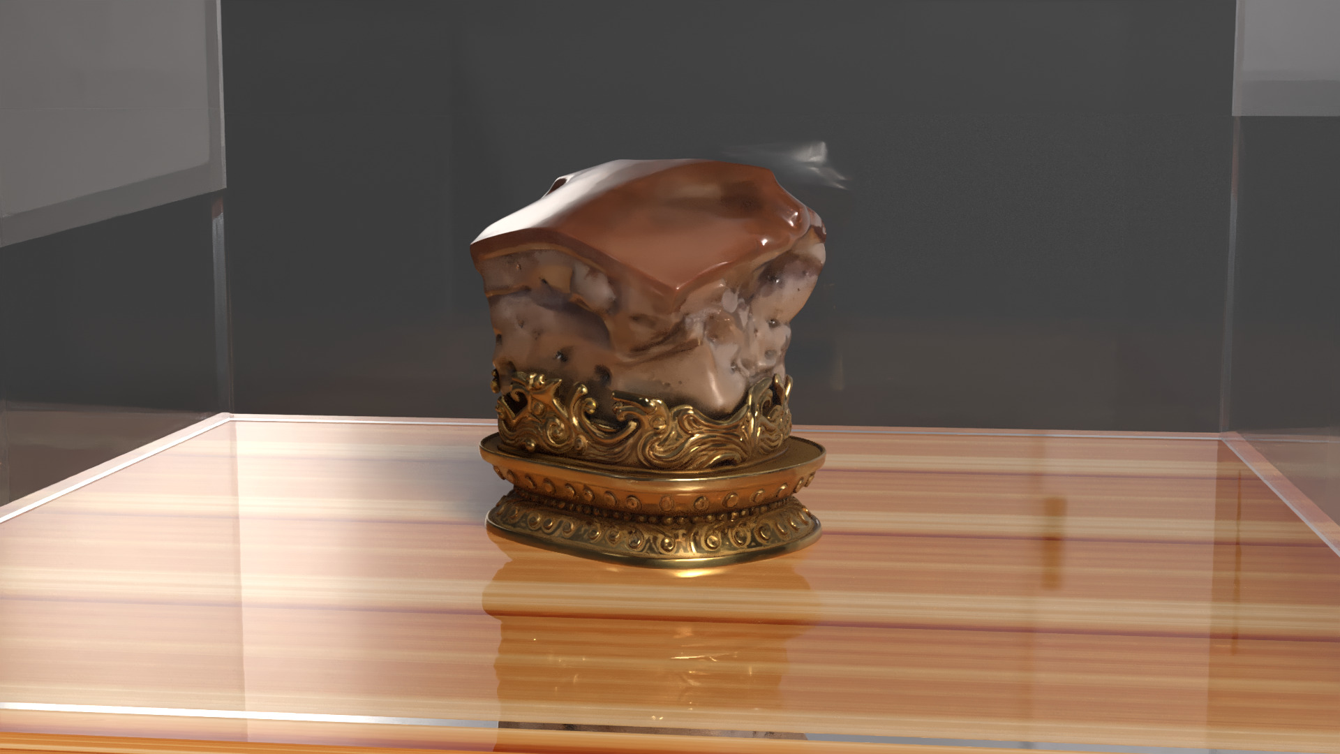 Chinese meat shaped stone figure Low-poly 3D model_4