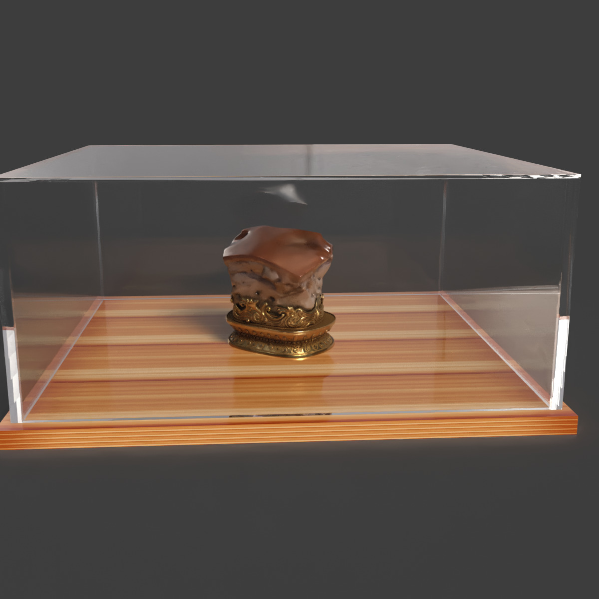 Chinese meat shaped stone figure Low-poly 3D model_5