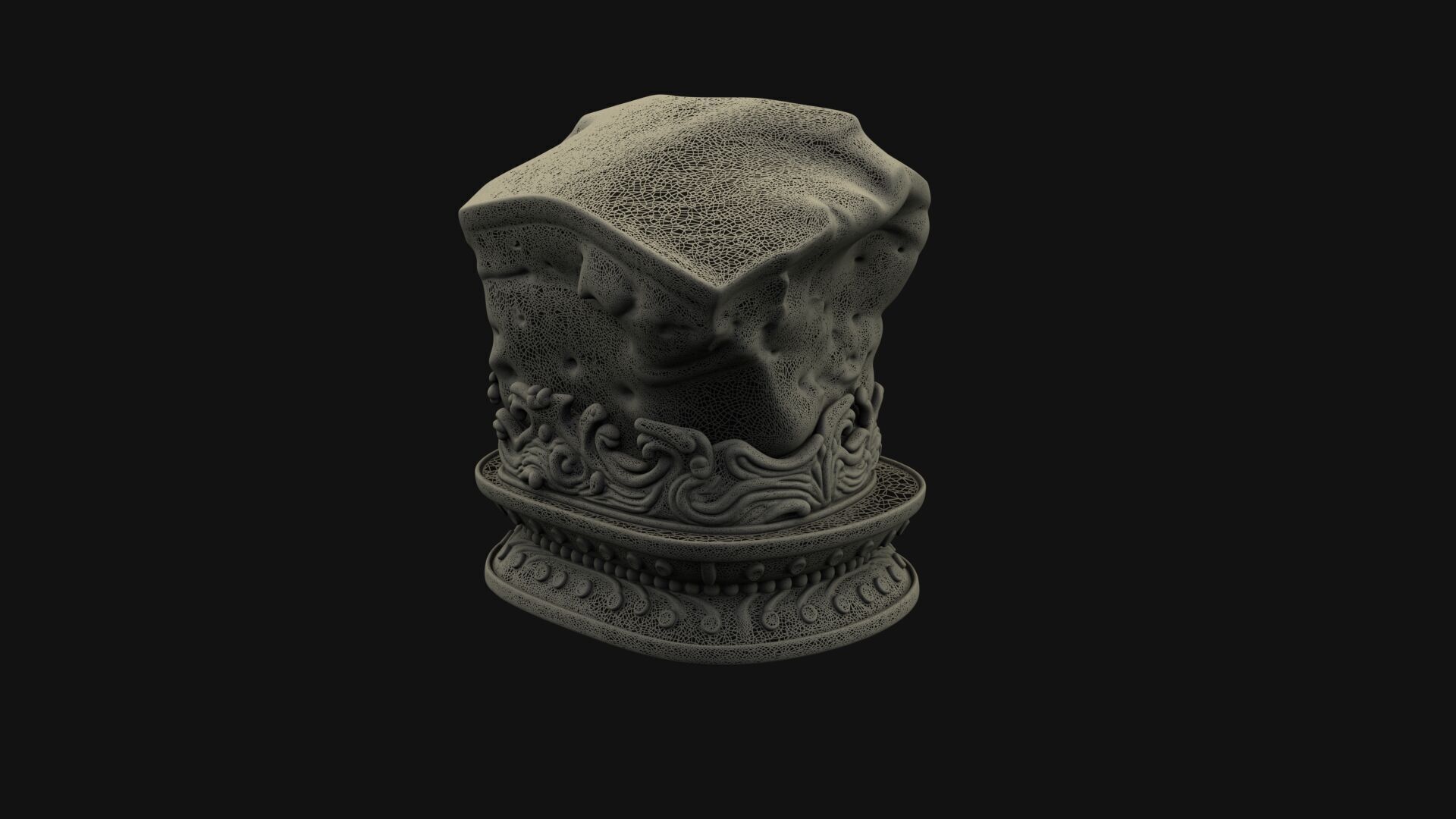 Chinese meat shaped stone figure Low-poly 3D model_6