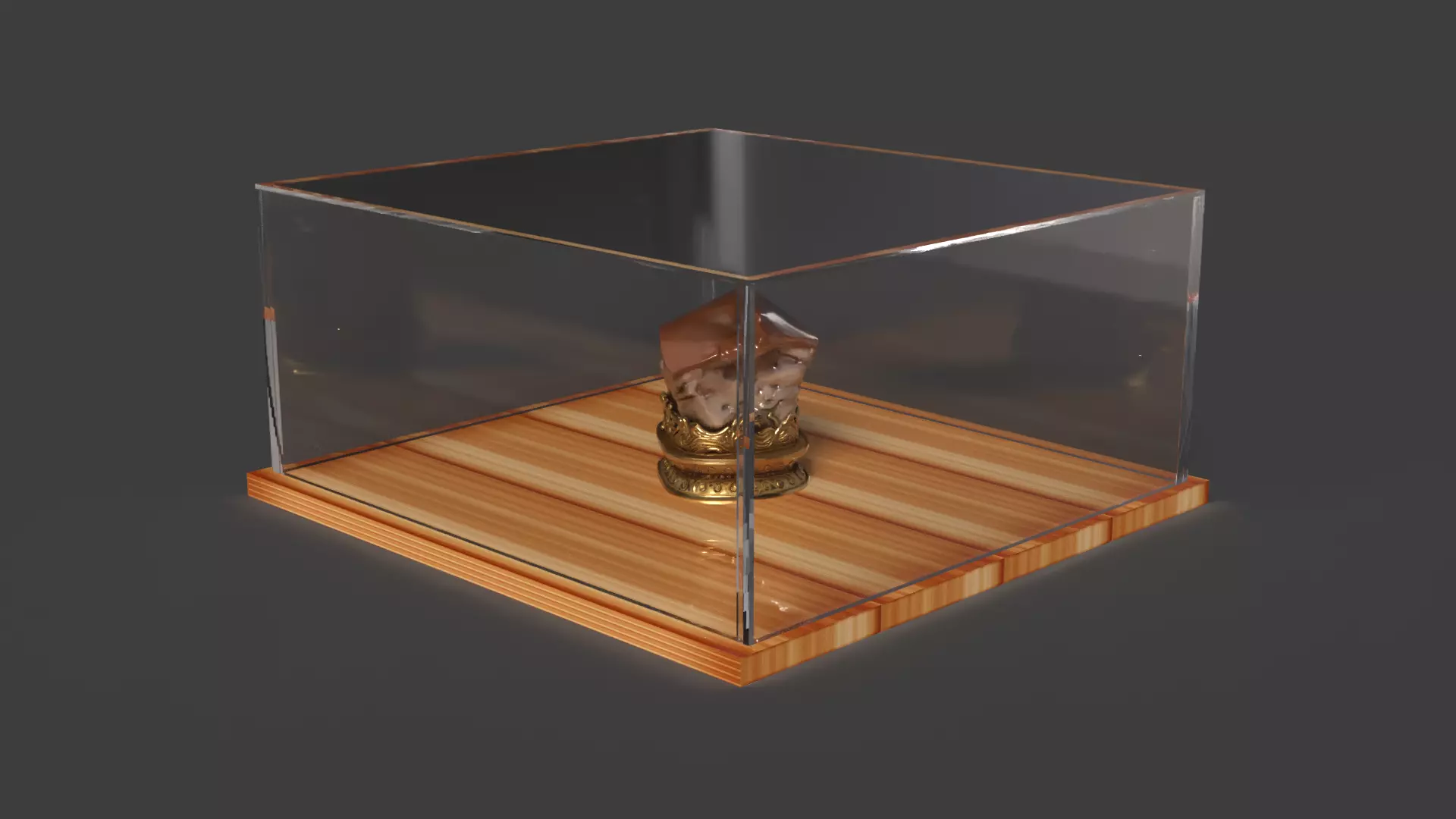 Chinese meat shaped stone figure Low-poly 3D model_0