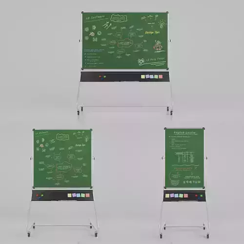 Professional Double-Sided Greenboard-Customizable Writing Boards 3D Model Collection