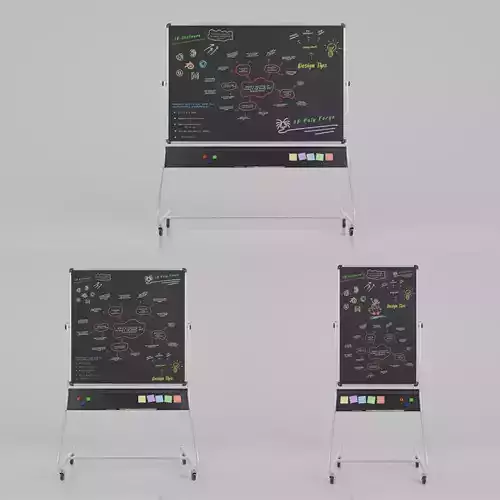 Professional Double-Sided Blackboard-Customizable Writing Boards 3D Model Collection