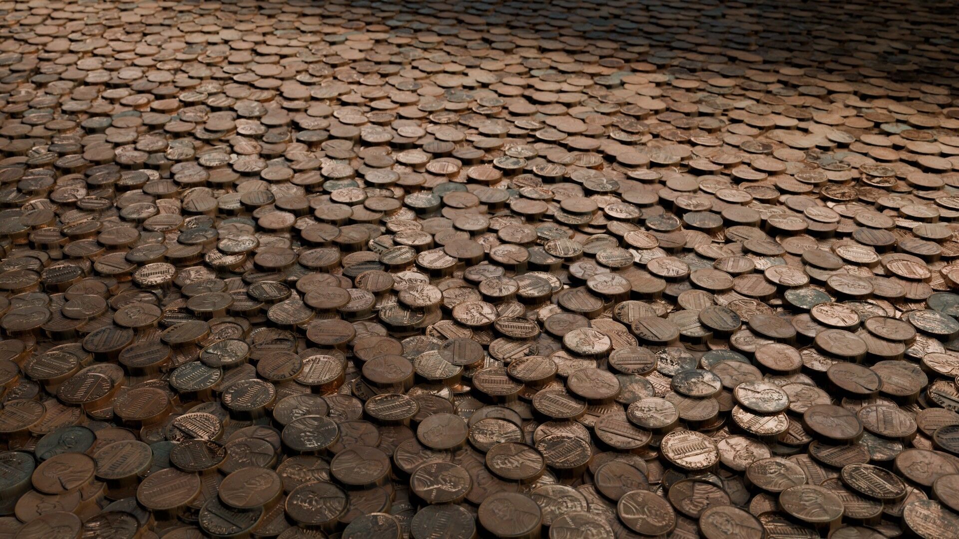 Realistic US Penny Coins Seamless PBR Material Texture_1